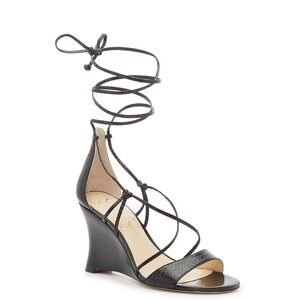 Jessica Simpson - Black Lace-Up Wedge Sandals